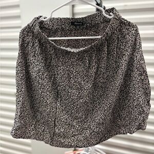 Floral Black and White Skirt